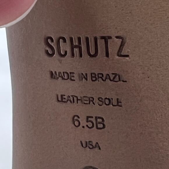 Schutz Mila Nappa Leather Rhinestone Crystal Stiletto Cream Women's 6.5 B NWB - Picture 13 of 13